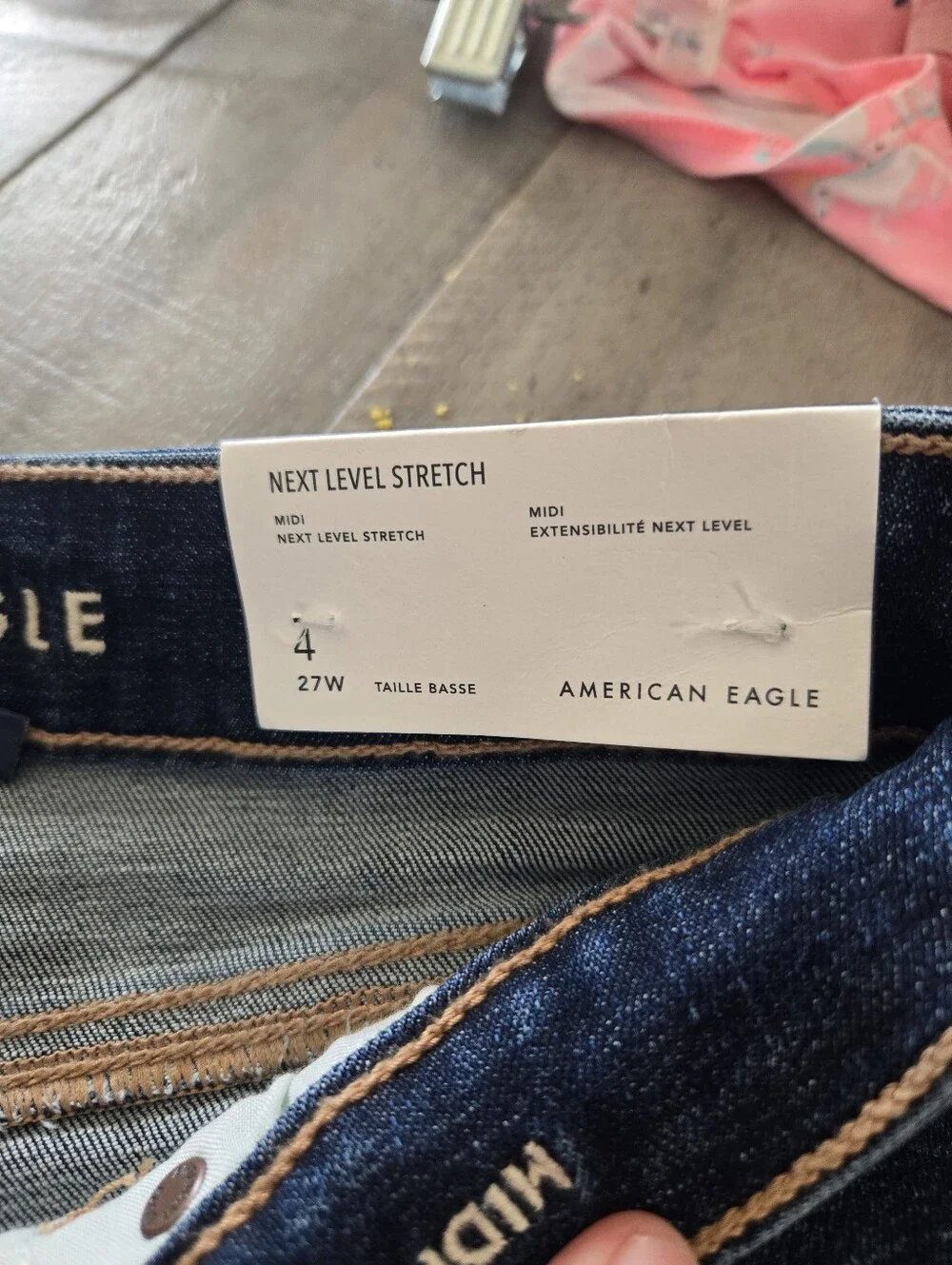American Eagle Womens Next Level High-Waisted Denim Short Short - Picture 4 of 6